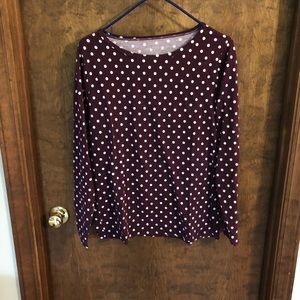 Long sleeve Ann Taylor polka dot shirt